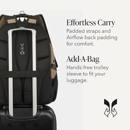 SWISSGEAR 1900 ScanSmart Laptop Backpack, Fits Most 17-Inch Laptops, TSA-Friendly Lay-Flat Design, RFID Protection, and Tablet Pocket, Black, 31L, 18.5-Inch - color: Pastel Brown