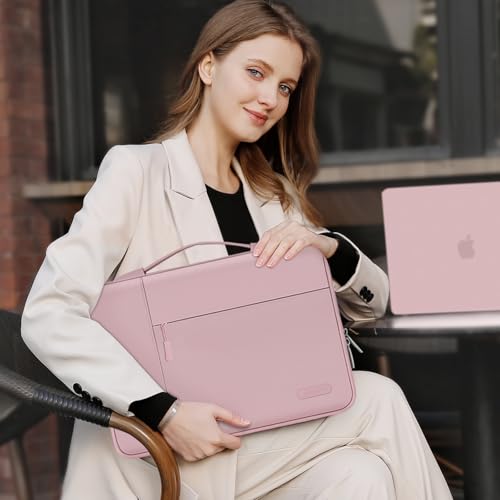 MOSISO Laptop Case 13.3 inch, 13-13.3 inch Laptop Sleeve with Handle Compatible with MacBook Air/Pro 13/Pro 14 M5 M4 M3 M2 M1,HP Dell ASUS Lenovo, Polyester Multifunctional Computer Bag, Pink - color: Pink, size: 13.3 inch