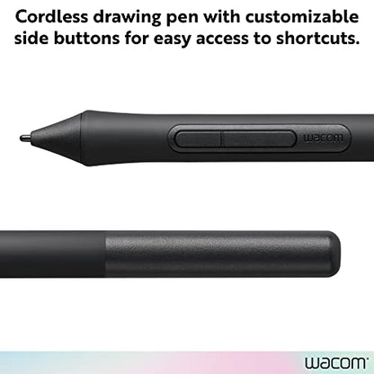 Wacom Intuos Pen LP1100K | Cordless and battery free so pen never needs charging, 2 shortcut buttons, 4,096 levels of pressure sensitivity for control