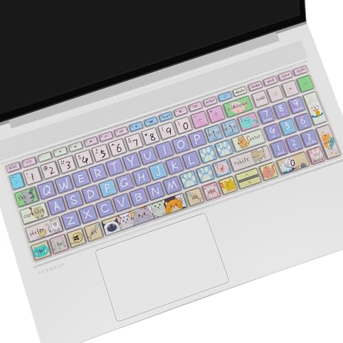 Silicone Keyboard Cover for 15.6" HP ProBook 450/455/650 G8 G9 G10, HP Zbook Power G8 G9,Cute Cat - color: Cute Cat