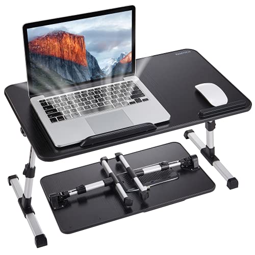 Lap Desk for Laptop, 8AMTECH Ajustable Laptop Table with Cooling Fan Office Desk for Lap-top, Working, Reading, Writing, Drawing and Eating in Bed Sofa Floor Couch - color: Black, size: Medium