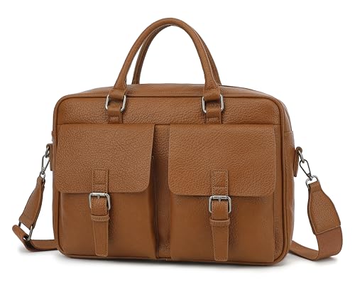 PU Leather Laptop Briefcase, Multi-Functional, Water Repellent, For 15.6 inch Laptops (Coffee PU) - color: Coffee Pu