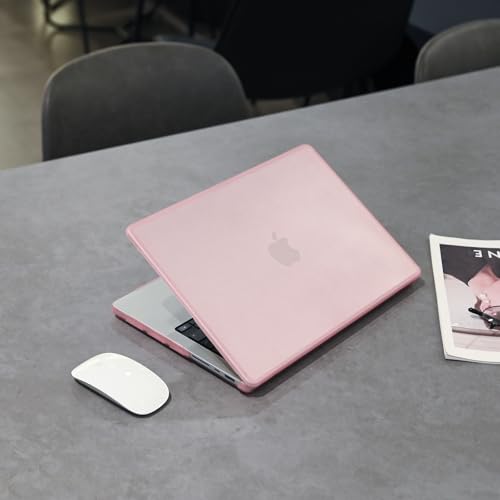 BlueSwan Anti-Cracking Case for MacBook Pro 14 inch M5-M1 Pro/Max 2026-2021 | Anti-Scratch Protective Hard Shell Case, Soft TPU Bumper, Sturdy and Durable, Easy Snap-On Installation, Frosted Pink - color: Frosted Pink