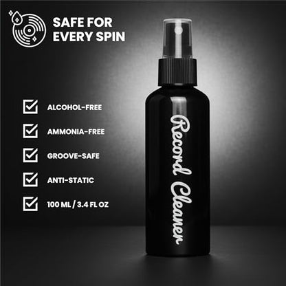 Big Fudge Record Cleaning Solution for Vinyl Records - 100ml (3.4oz) - LP Cleaner Fluid Refill Bottle for 4-in-1 Cleaning Kit - w/Fine Spray Nozzle - style: Solution Refill