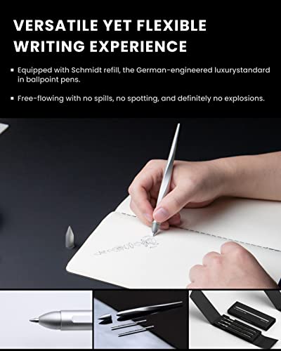 novium Hoverpen Interstellar - Ballpoint Pen, Starlight Silver | Magnetic Features, German-engineered Ballpoin Pen Refill - color: Starlight Silver, style: Standard