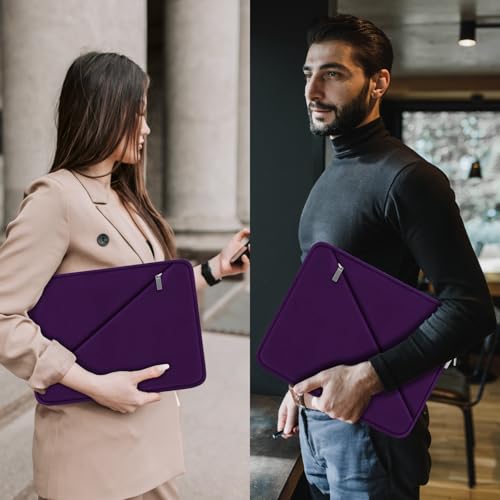 Laptop Case 15.6 inch, Traveling Carrying Computer Bag with Zippered Pocket, Shockproof Protective Laptop Sleeve Compatible for Apple Notebook, HP, Dell, Acer, Asus, Lenovo, Purple - color: Purple, size: 15.6 inch