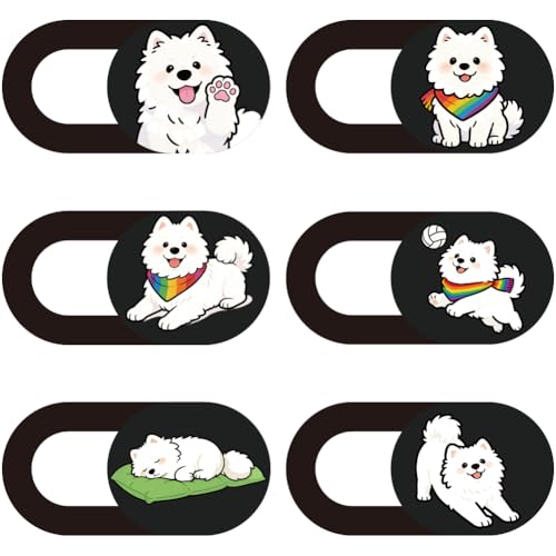 6Pcs 6 Styles Dog Camera Cover Slide Cute Laptop Accessories 0.04 Inch Ultra Thin Phone Computer Webcam Cover Slide Dog Camera Privacy Blocker for Laptop Desktop Computer Notebook Mini PC - color: Dog-1