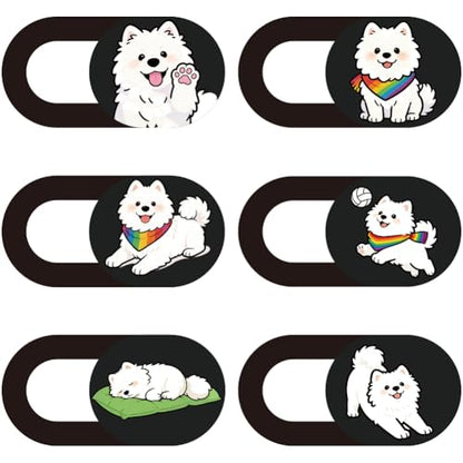 6Pcs 6 Styles Dog Camera Cover Slide Cute Laptop Accessories 0.04 Inch Ultra Thin Phone Computer Webcam Cover Slide Dog Camera Privacy Blocker for Laptop Desktop Computer Notebook Mini PC - color: Dog-1