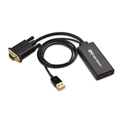 Cable Matters VGA to HDMI Adapter, VGA to HDMI Converter | For Monitor and TV, Audio Support