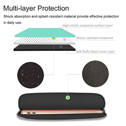 HESTECH Chromebook Case 13.3"-14inch Laptop Case Neoprene Sleeve with Handle Zipper Pocket for MacBook Pro/Air Acer ASUS Lenovo HP Dell Samsung Microsoft, Mint Green - size: 13"-13.3-13.5 Inch