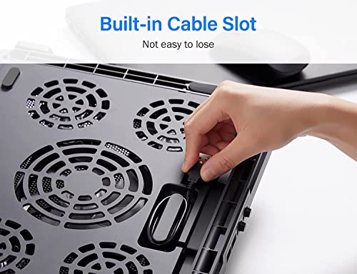 Laptop Cooling Pad 17inch 15.6 14 13 12inch Gaming Cooler Pad Chill Mat 5 Quiet Fans LED Lights and 2 USB 2.0 Ports Adjustable Mounts Laptop Stand Height Angle - color: Gaming 5Fan 12-17inch