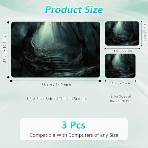 Laptop Skin Sticker Decal 12"-15.6" Universal Laptop/Notebook/Netbook Vinyl - Waterproof Scratch Resistant,Fits HP Dell Lenovo MacBook,2 Free Wrist Pads,Easy Apply & Remove,Black Forest - color: Black Forest