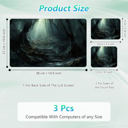 Laptop Skin Sticker Decal 12"-15.6" Universal Laptop/Notebook/Netbook Vinyl - Waterproof Scratch Resistant,Fits HP Dell Lenovo MacBook,2 Free Wrist Pads,Easy Apply & Remove,Black Forest - color: Black Forest