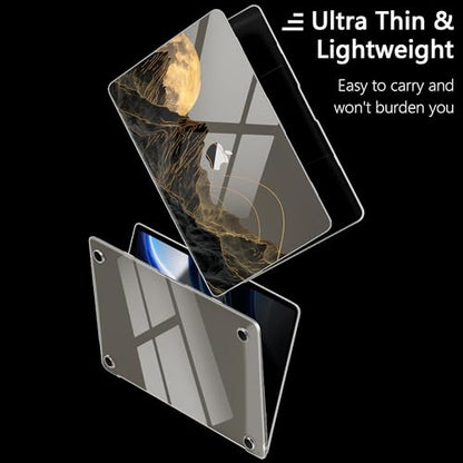 MEEgoodo for M2 MacBook Pro 13 inch Case 2022 2021 2020,Crystal Cover Fit Model A2338 M2/M1 A2251 A2289,Flexible Plastic Case for 13.3-inch Laptop,Hard Shell for MacBook Pro M2,Glowing Lines Full Moon - color: Glowing Lines Full Moon