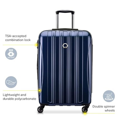 DELSEY PARIS Helium Aero Hardside Expandable Luggage with Spinner Wheels, Blue Cobalt, Carry-On Plus 21 Inch - color: Blue Cobalt, size: Carry-On Plus 21 Inch