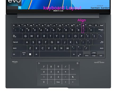 Clear Keyboard Skin Compatible for ASUS Zenbook 14/14 X OLED UX3405 UX3405M UX3405CA UX3405MA UX3404, Pro 14 OLED UX6404 UX6404VV & Zenbook 14 Flip UP3404 UP3404VA UP3404VA-DS74T Series Laptop