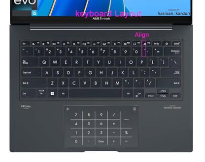 Clear Keyboard Skin Compatible for ASUS Zenbook 14/14 X OLED UX3405 UX3405M UX3405CA UX3405MA UX3404, Pro 14 OLED UX6404 UX6404VV & Zenbook 14 Flip UP3404 UP3404VA UP3404VA-DS74T Series Laptop