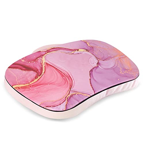 Lap Laptop Desk - Portable, Fits up to 15.6 inch Laptop, with Pillow Cushion, Media Slot, Anti-Slip Ledge, Ergonomic Cushion - color: 1-splash Ink