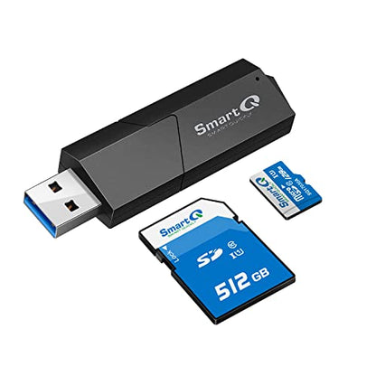 SmartQ USB 3.0 Dual Slot SD Card Reader – Fast SD & Micro SD Memory Card Reader for Camera, Photographer, Laptop, MacBook & Windows PC - size: Single