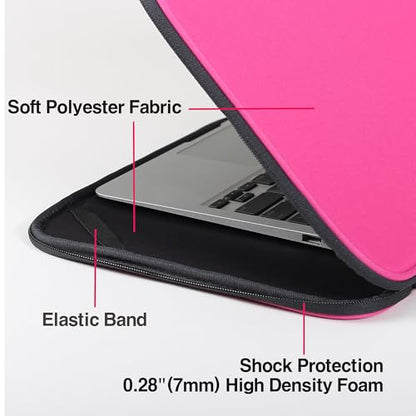 Laptop Sleeve 16 Inch Foldable Slim Case Lightweight Bag Notebook Computer Carrying Flip Cover (Pink) - color: Pink, size: 16 Inch
