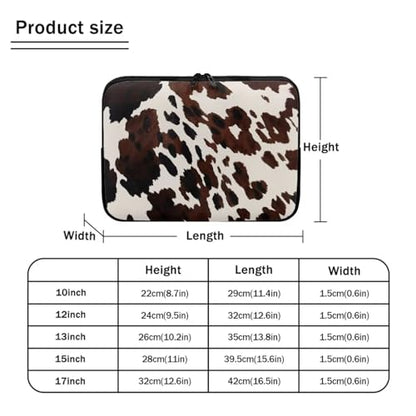 Black Brown Cow Print 15 Inch Laptop Sleeve Shockproof Slim Tablet Carrying Case Bag Easy to Carry - color: Black Brown Cow, size: 15 Inch