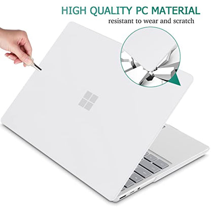 May Chen Compatible with Microsoft Surface Laptop Go 3 Go 2 Go 1 12.4 Inch Model 1943 2013 (2023 2022 2020 Release), Plastic Hard Shell Case with Screen Protector + Keyboard Cover, Matte Clear - color: Matte Clear
