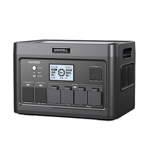 Portable Power Station 2400W, 1843.2Wh LiFePO4 UPS Home Battery Backup | Solar Generator Power w/4 2400W AC Outlets (4800W Peak),2 PD100W, 2Hrs Fast Charging for Outdoor Camping, RV Travel,Emergency - color: Silver