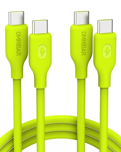 2-Pack 6FT 240W USB C to USB C Cable, Silicone Fast Charging Cord | PD Fast Charging, Soft-Touch Finish, Tangle-Free Design, for iPhone 17/16/15, Galaxy S26/S25, iPad, MacBook Air/Pro, Earbuds - color: C to C Silicone - 2Pack