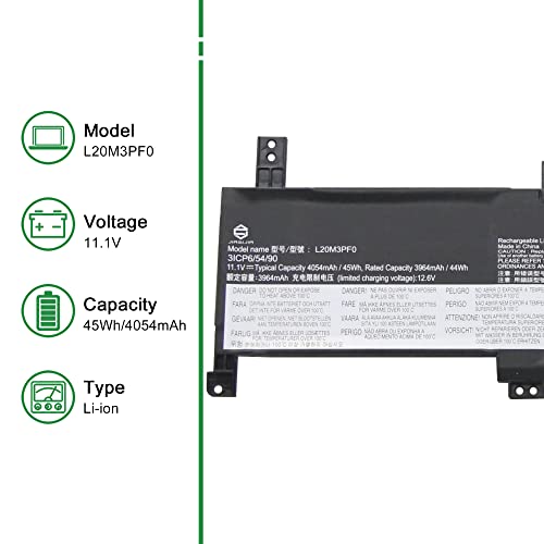 L20M3PF0 5B11B36279 SB11B36274 Laptop Battery Replacement for Lenovo IdeaPad 3-14ALC6 3-15ALC6 V15 G2-ITL V17 G2-ITL Series L20L3PF0 5B11B36283 L20C3PF0 5B11B36275 SB11B36277 11.1V 45Wh