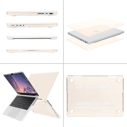 MOSISO Compatible with MacBook Pro 14 inch Case M5 2026 M4 2025 M3 M2 M1 2024-2021 A3427 A3426 A3434 A3112 A3185 A3401 A2918 A2992 A2779 A2442,Hard Case&Keyboard Skin&ScreenFilm&Pouch, Beige - color: Beige