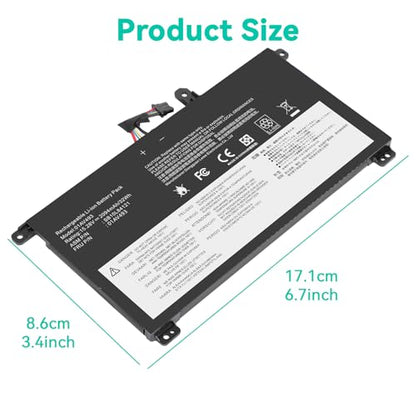 Futurebatt 00UR891 01AV493 SB10L84122 Laptop Battery Replacement for Lenovo ThinkPad T570 T580 P51S P52S Series 00UR890 00UR892 SB10L84121 SB10L84122 SB10L84123 - size: 01AV493 8.78 4.88 1.06in