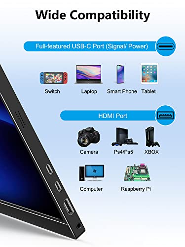 MAGICRAVEN Portable Gaming Monitor, USB-C HDMI Laptop Screen Extender, Second Display for Console with Built-in Speakers, Works with PS5, Xbox, Switch, Ideal for Travel Home Office - 17.3" - size: 17.3"