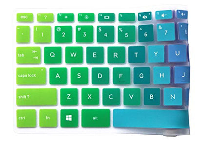Silicone Keyboard Protective Skin Compatible 14" HP Pavilion x360 14M-BA 14M- CD 14M-CD0001DX 14-BF 14M-BW 14-CM 14-CF Series 14-BF040WM 14M-CD0001DX (esc Delete ctrl Keys are Square Angles) (Rainbow - color: Rainbow