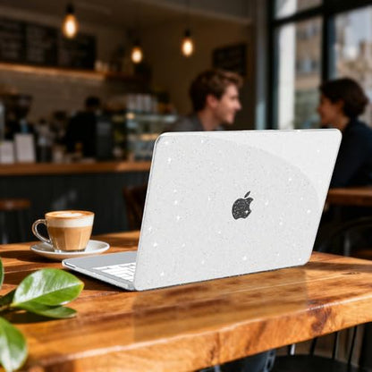 B BELK Glitter Case for MacBook Neo 13 inch 2026 Release Model A3404 | Clear Sparkly Scratch Resistant Protective Hard Shell for Mac Neo Case with Keyboard Cover & Screen Protector, Bling Clear - color: Glitter Clear