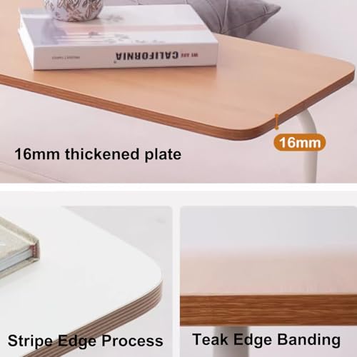 Hospital Bed Tables Particleboard Nightstand, Laptop Bedside Table, C Shaped Side Table, Home Work Sofa Side Table with Silent Feet for Home, Hospitals(60x40x60.5cm) - size: 60x40x60.5cm
