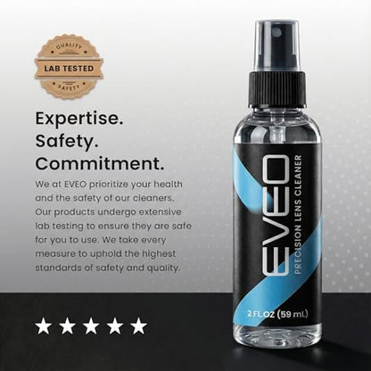 EVEO Eyeglass Cleaner Spray - No Streaks Technology with Microfiber Cleaning Cloth- Glasses Cleaning Kit - Glasses Cleaner Spray with Lens Cleaner Cloth - Screen & Eye Kit - 1 Pack - size: 2 Piece Set