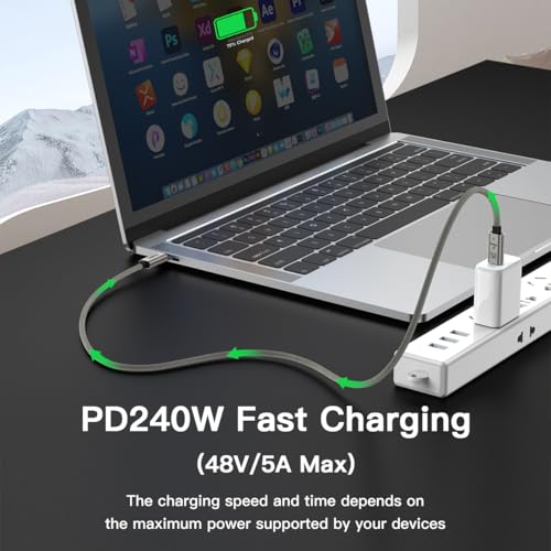 MALOM USB 3.2 Gen 2, 240W, USB C to USB C Cable,Fast Charging for MacBook Pro/Air,iPad Pro,iPhone 15 Pro Max,Galaxy S24/S23, Steam Deck, 20Gbps Data Transfer,4K Video Output (Titanium Gold, 9.9FT) - color: Titanium Gold, size: 9.9FT