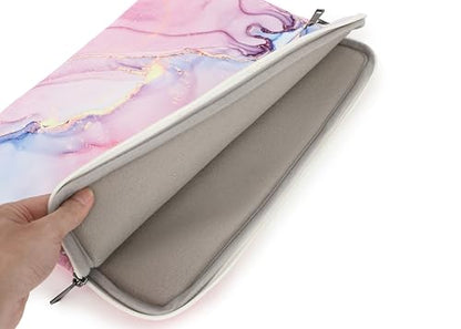 Pink Marble Laptop Sleeve Case Bag with Pocket for MacBook Air 13 inch,iPad Pro 13 inch and 12.5 inch-13.3 inch Laptops - color: Pink Marble, size: 12.5 inch-13.5 inch