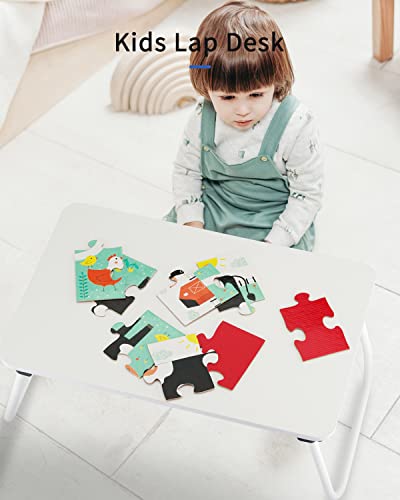 Ruxury Folding Lap Desk Laptop Stand Bed Desk Table Tray, Breakfast Serving Tray, Portable & Lightweight Mini Table for Sofa Couch Floor - White - color: White