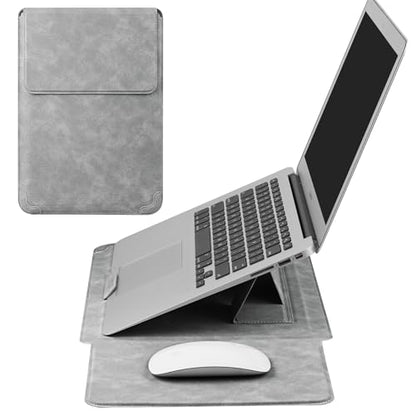 HoYiXi 15.6 16 Inch Laptop Sleeve Case with Stand Feature for MacBook Pro 16 2025 & 2021,ASUS Vivobook 15/MacBook Pro 15/Surface 3/Matebook D15/Galaxy Book Flex,15-16'' Laptop Cover,Light Gray - color: Light Gray, size: 15-16'' laptop