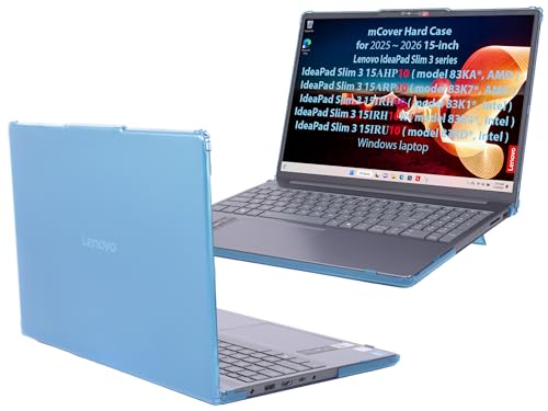 mCover Case ONLY Compatible for 2025-2026 15" Lenovo IdeaPad Slim 3 15AHP10 / 15ARP10 / 15IRH10 / 15IRU10 Series Windows Computers (NOT Fitting Any Other Lenovo Models) (Aqua) - color: Aqua