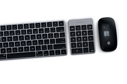 Satechi Slim Aluminum Bluetooth Keypad, Wireless Number Pad with 18 Keys, Micro USB Rechargeable Numpad, External Number Pad for MacBook Air/Pro/Neo, iPad Air/Pro, iMac, PC - Space Gray - color: Space Gray, size: Micro USB