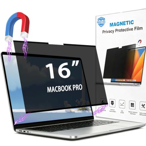 Magnetic Privacy Screen for MacBook Pro 16 Inch (2021-2026, M1, M2, M3, M4, M5), 16 inch Removable Matte Anti Blue Light Glare Private Filter Protector for Mac Pro 16.2" Laptop 26° - size: Macbook Pro 16.2"