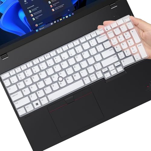 Keyboard Cover for Lenovo ThinkPad E16 Gen 1 16", Thinkpad T16 P16 P16v P16s Gen 2/Gen 1 16", Thinkpad L15 Gen 4/3 15.6" (Not Fit Thinkpad Z16, L15 Gen 2/1)-White - color: White