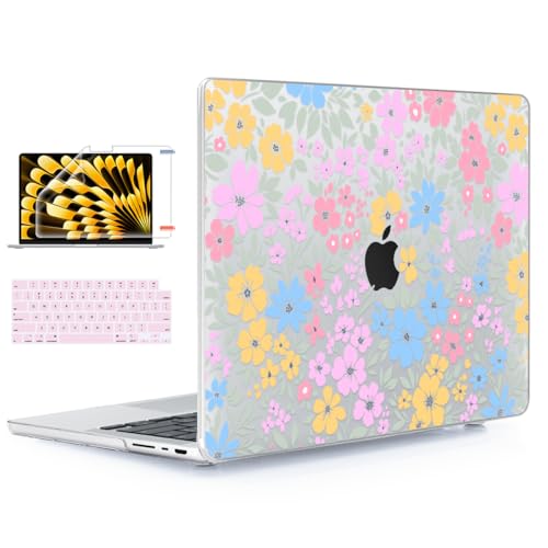 for with MacBook Pro 14 inch Case 2026-2021 M5 M4 M3 M2 M1 Pro/Max A3426 A3427 A3434 A3112 A3401 A2918 A2992 A2779 A2442, Hard Shell with Keyboard Cover+Protective Film, Colorful - color: Colorful
