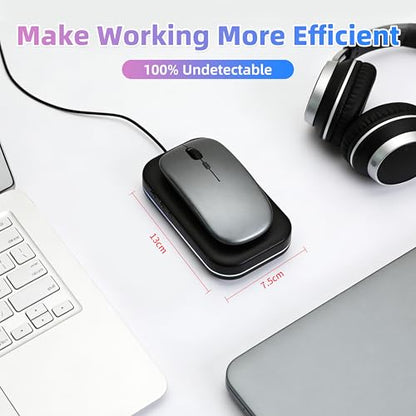 Mouse Mover Quiet Operation Ultra Slim, USB-C Powered Plug & Play, No Detection Risk, Mouse Mover to Prevent Screen Lock, Customizable Timer & RGB LED Light, for WFH/Office/Travel - color: Black 01