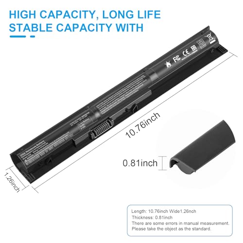 756743-001 VI04 V104 Battery for HP Pavilion 15-P 17-F Series 15-p011na 15-p165sa 15-p214dx 15-p003ax 17-f115dx 17-f215dx Envy 14 15 17 Probook 450 g2 g3 756745-001 756744-001 HSTNN-DB6K TPN-Q140 - size: 10.76*1.26*0.81inch VI04
