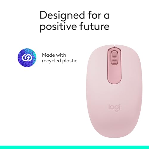 Logitech M196 Compact Ambidextrous Bluetooth Wireless Mouse - Rose | Bluetooth connectivity, no USB receiver, quiet clicks, 3 non-customizable buttons, 12-month battery life, PC Mac compatible - color: Rose