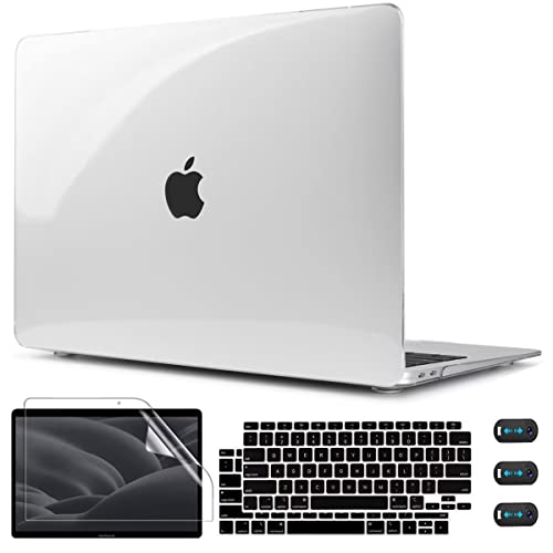CISSOOK Crystal Clear Case for MacBook Air 13 inch 2021 2020-2018 with Retina Display and Touch ID, Transparent Hard Shell Case with Keyboard Cover for A2337 M1 A2179 A1932 2020 2018-2021 Release - color: Air13inch-Clear Transparent