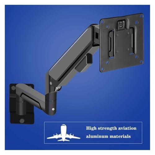 Monitor Stand, Wall Mount Monitor Arm with Laptop Tray, Aluminum Gas Spring Full Motion Laptop Mount Arm Fits Max 32 Inch, 19.8 Lbs Screens/ 10-17" Laptop,Desk Accessories,White - color: White